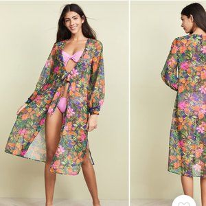 Kos Resort Kimono Style Floral Print Cover-Up Size M